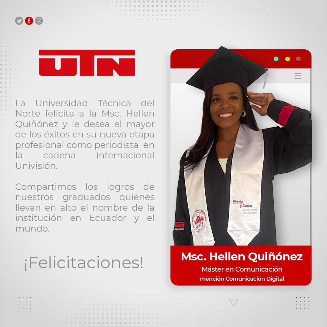 Orgullosamente UTN <a href="/teleamazonasec/">Teleamazonas</a> <a href="/Hellenquinonez/">Hellen Quiñonez</a>