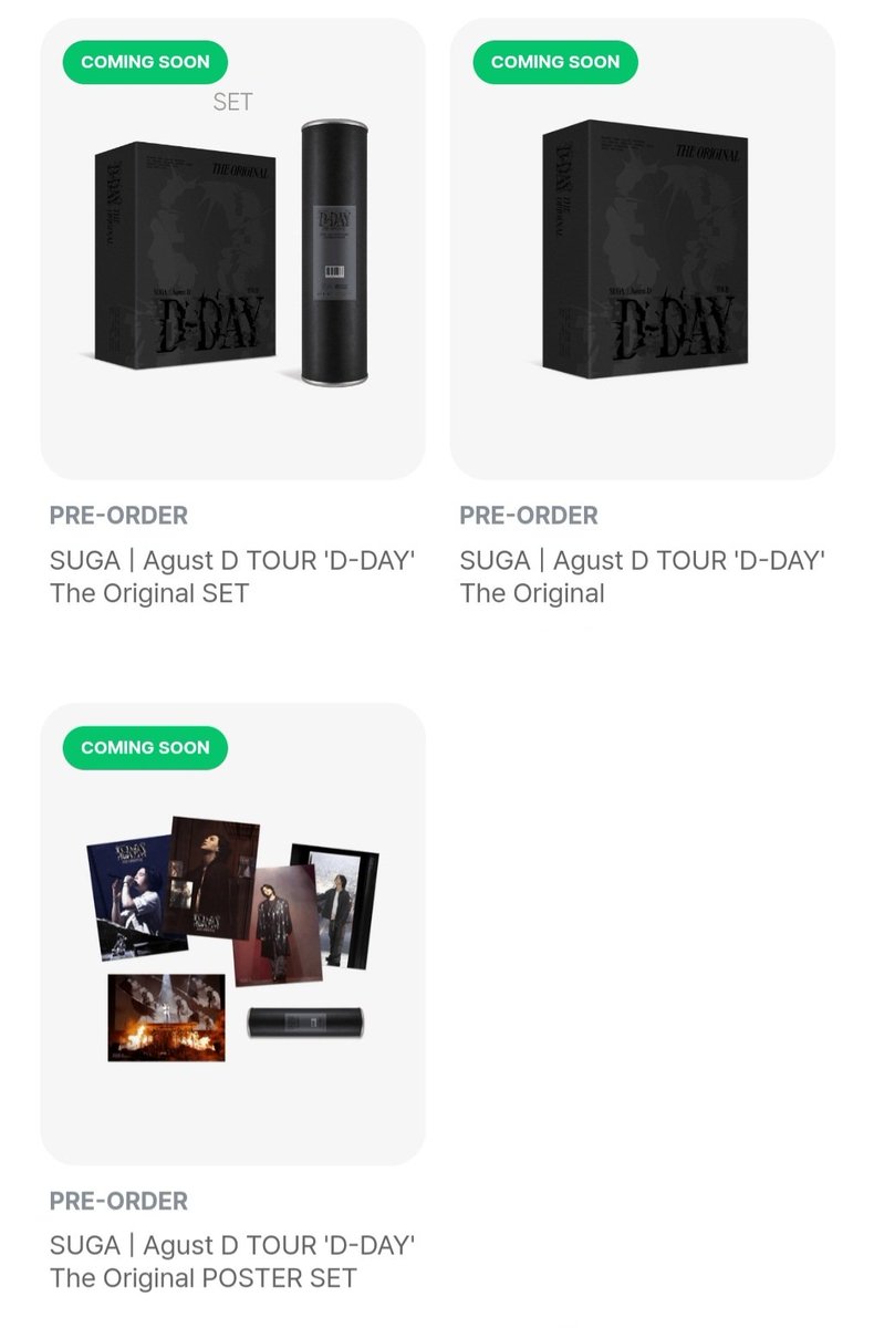 WinterMoonPH's tweet photo. #WinterMoonPH
SUGA | AGUST D TOUR D-DAY THE ORIGINAL
w/ weverse pob

feta: 1 week after shipout

PAYO
dvd- 3640
poster set - 1300
dvd+poster set - 4690

RB ONCE ONHAND
dvd - 3790 (700 dp)
poster set - 1400 (300 dp)
dvd+poster set - 4890 (900 dp)

wts lfb ph go bts yoongi fast eta https://t.co/NlGxs2YMJJ