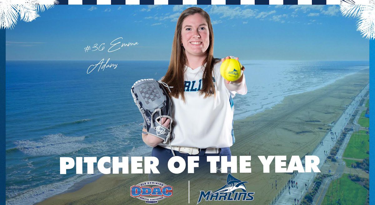 Congratulations to Emma Adams who was Named ODAC pitcher of the Year! She has been a stud in the Circle this season and only allowed one run in the NCAA Regional Tournament! #MarlinNation // #POTY // #ODAC