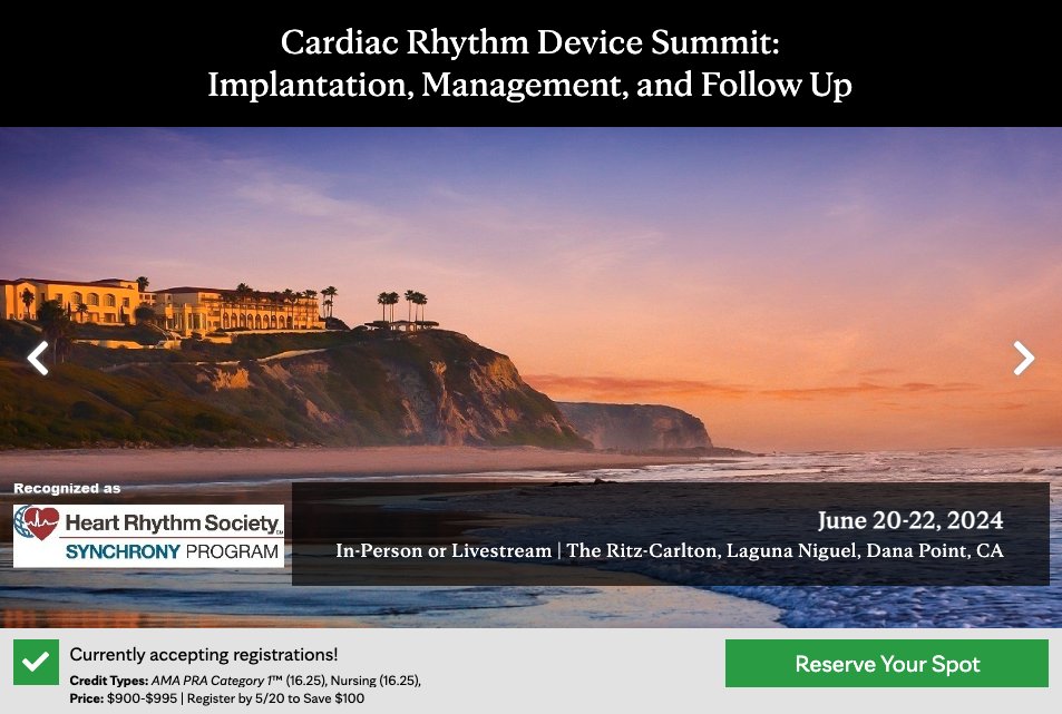 Want to continue the amazing momentum from #HRS2024? Join us at our Cardiac Rhythm Device Summit, an @HRSOnline Synchrony program lead by @MayoClinic experts @yongmeicha, Fred Kusumoto, MD, and @SivaMulpuruMD. Today is the LAST DAY to save $100: mayocl.in/3QSlwXY