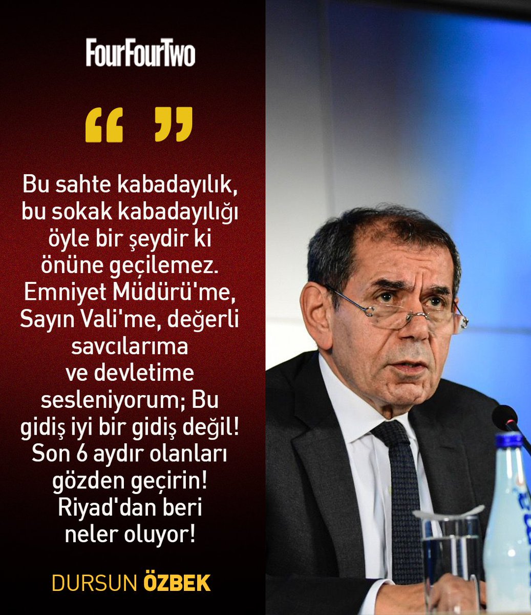 🟡🔴Galatasaray Başkanı Dursun Özbek, devlet yetkililerine son 6 ayda yaşananları inceleme çağrısı yaptı. #GSvFB