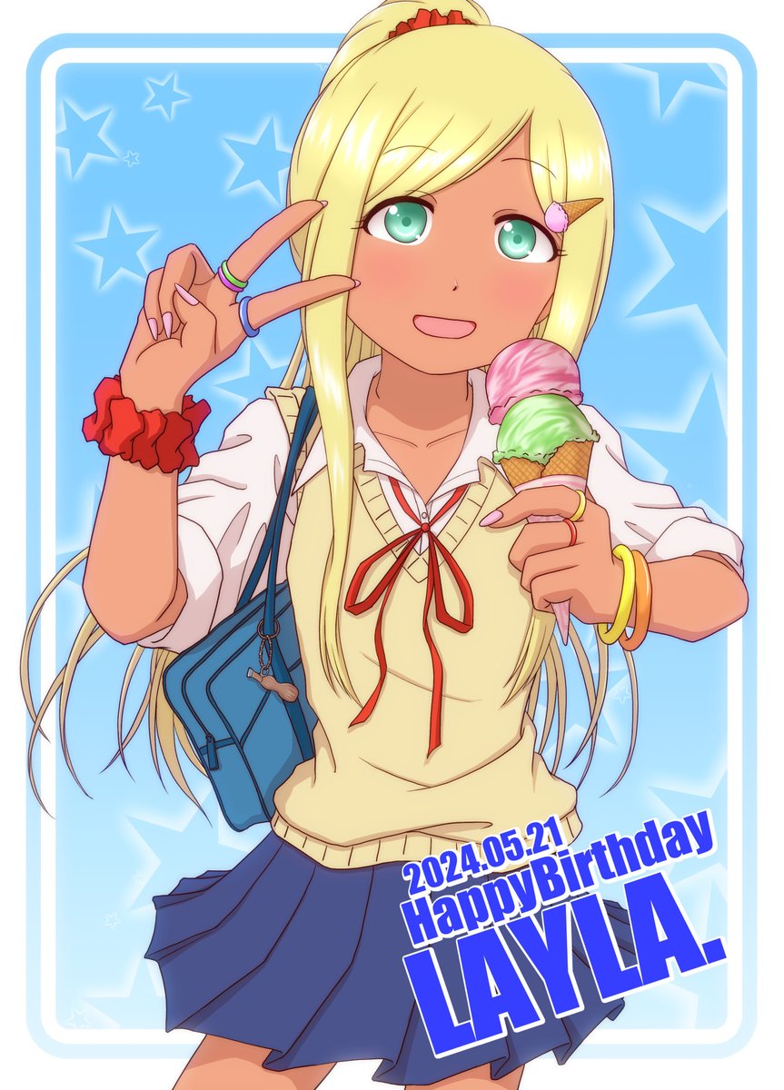 「ライラさんおめでとー。ギャルっぽいライラさん。#ライラさん生誕祭2024#ライラ」|石津忠のイラスト