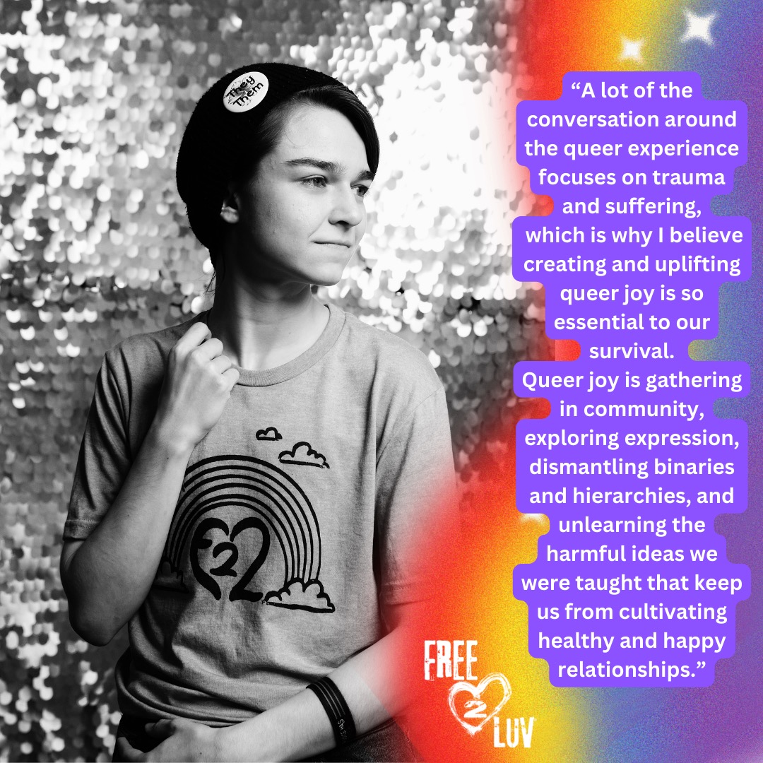 FREE_2_LUV's tweet photo. We're excited to introduce another beautiful member of our #QueerJoy Amplified campaign!
Meet @SocksWhitmore! 
Socks shared their thoughtful, warm &amp; joy-filled voice with us to support queer youth and highlight how important queer joy is all year round. 🏳️‍🌈 ♥️ 🏳️‍⚧️
📷 Mo McFadden https://t.co/F84NRpCOm0
