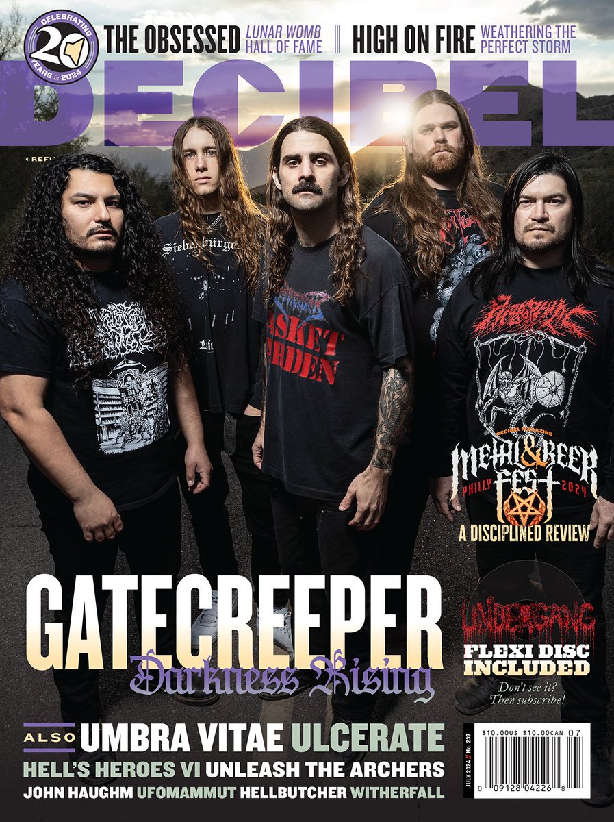 Decibel’s July issue, featuring Arizona death squad @Gatecreeper, is now available! Each magazine includes a limited edition flexi disc of an exclusive new single from Danish dukes of disgusting death #Undergang. Get one now! tinyurl.com/decibel237 #gatecreeper #nuclearblast