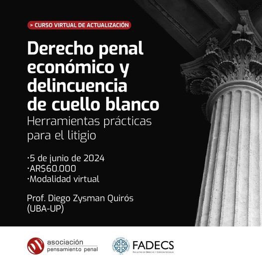 🗂 Derecho penal económico y delincuencia de cuello blanco: herramientas prácticas para el litigio. Conocé más sobre esta propuesta ingresando a nuestro sitio web campusapp.org
•
•
•
#SomosAPP