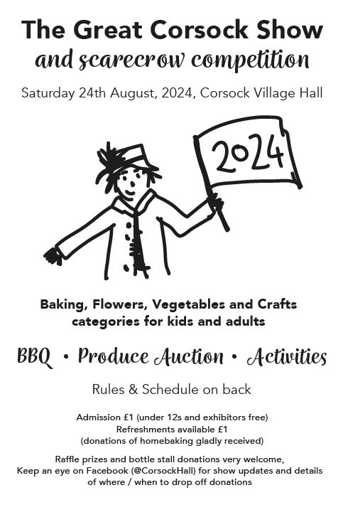 CorsockKPD's tweet photo. 📣 Great Corsock Show 2024 📣 

Leaflets in hall porch and being delivered with the next @GlenkensGazette (e-version below)

Next planning meeting = 9th July @ 7pm in the hall! #BeThere https://t.co/hXkQSWbH23