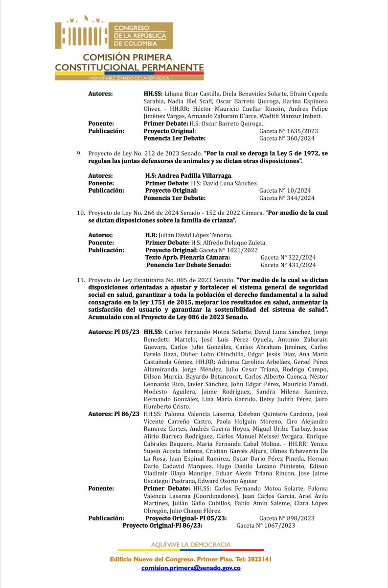 ATENCIÓN📣 LA MESA DIRECTIVA DE LA COMISIÓN PRIMERA DEL SENADO INFORMA: Que el martes 21 de mayo, a las 9:30 am se realizará #SesiónOrdinariaPresencial para discutir los proyectos del Orden del Día. Sigue la Transmisión a través de nuestro Canal de YouTube.