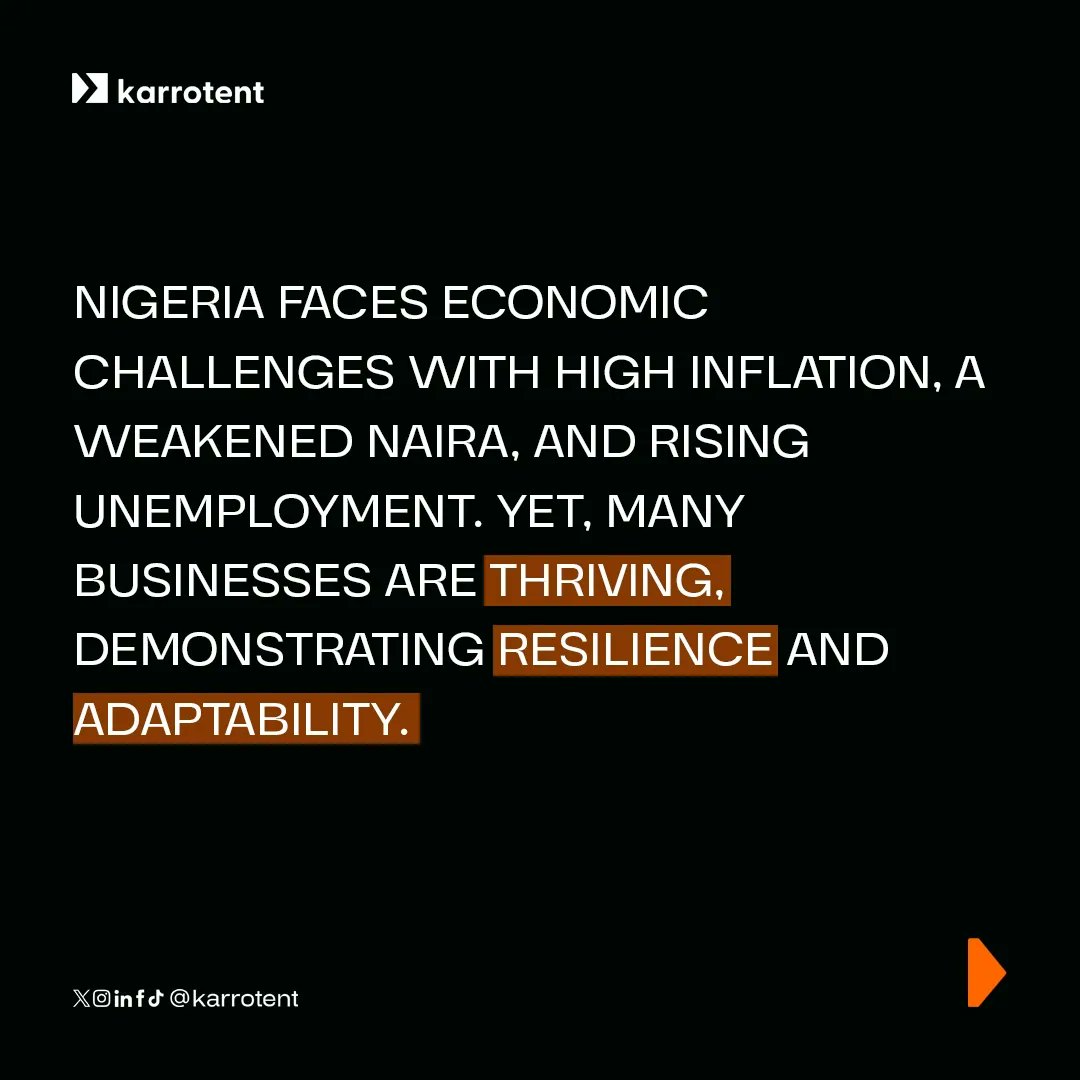 karrotent's tweet photo. Discover why starting your business during a recession can be a smart move in Nigeria.

#NigeriaBusiness #EconomicResilience #StartUpSuccess #BusinessInnovation #Entrepreneurship #DesignAgency #BrandDesign #DesignAndBusiness https://t.co/SUlOS84Gl7