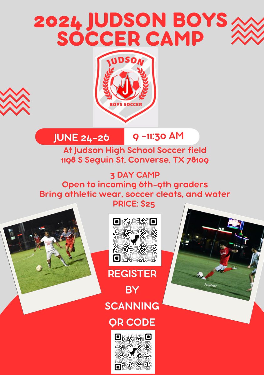 Registration is now open for the Boy’s Summer camp. Do not wait to register. 

judsonisd.hometownticketing.com/embed/event/13…
<a href="/JISD_ATHLETICS/">Judson ISD Athletics</a> @JudsonAthletics <a href="/JISDRocketPride/">Judson High School</a>