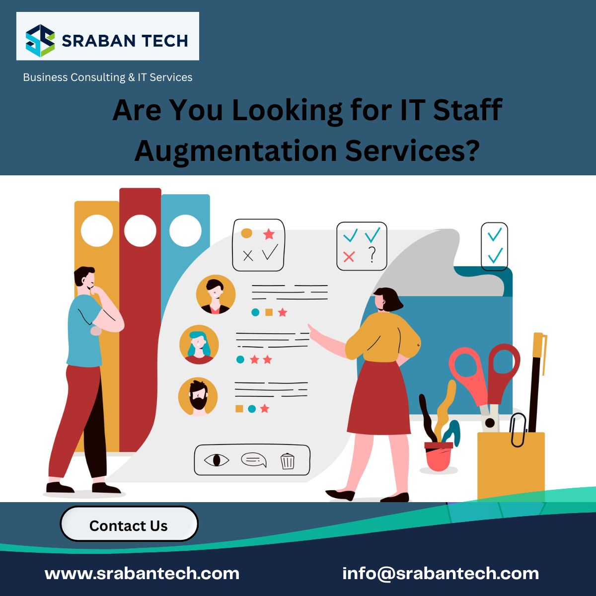 SrabanTech's tweet image. 🚀 Elevate Your Team with Our IT #StaffAugmentation Services! 💼Need expert IT consultants? Hire from us hassle-free and strengthen your team instantly. Plus, experience our freemium service with 8 hours free!
Let’s build something amazing together. 🌟 lnkd.in/g5qrtrbp