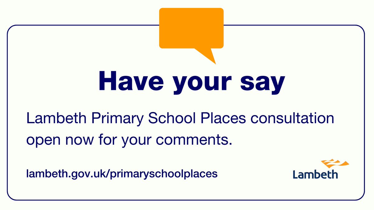 We face a significant challenge in Lambeth because of falling applications to our primary schools and have launched a consultation to hear from our communities 🗣️ The consultation closes on 16 June 📆 Learn more, take part and have your say 👉 orlo.uk/nyfYn