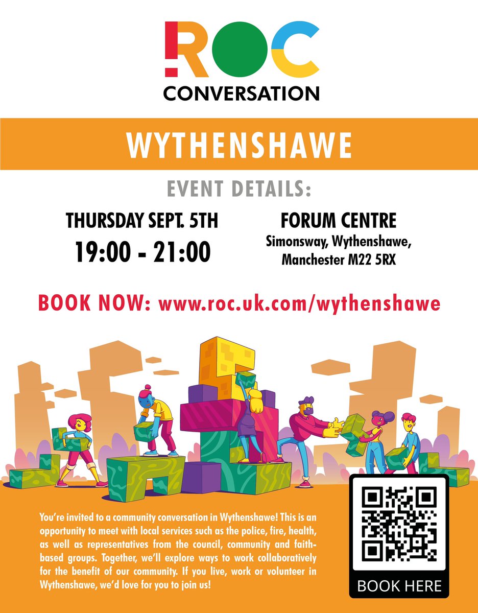 We are excited to announce the ROC Conversation #Wythenshawe on September 5th - roc.uk.com/wythenshawe/