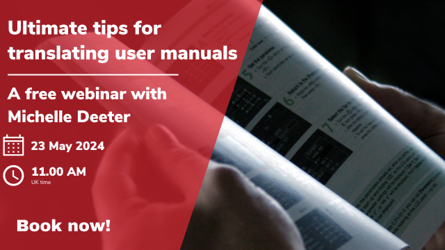 CIOL_Linguists's tweet image. Just 2 days left to register for this free #webinar on #translating user manuals. Don’t miss the opportunity to learn from Michelle Deeter strategies and tips for this area of #specialism in #translation.
Key take-aways are understanding how user manuals can be the most useful