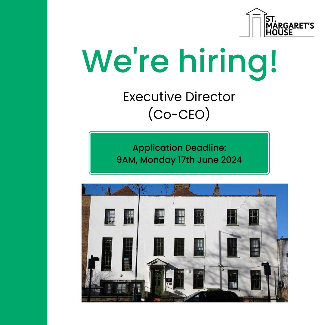 🚨 JOB ALERT🚨 

We are hiring!

St. Margaret’s House are looking for a dynamic Executive Director to join our senior leadership at an exciting time in the organisation’s development.

Download the Candidate Pack to learn more about the role - link in bio.

#JobOpportunity