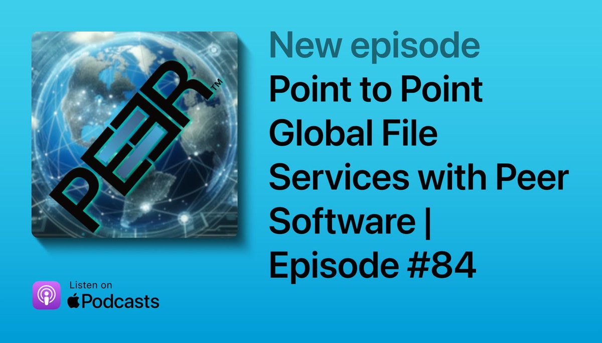 🚨Episode Alert⚠️ Point to Point Global File Services with @PeerSoftware | Episode #84 30 years of innovation, a unique approach to data management with future directions in AI and data analysis and security. Apple: apple.co/4areVuj