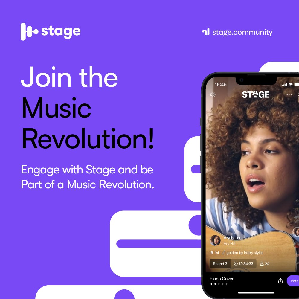 We're sparking a music revolution where creativity thrives and passion knows no limits! Join the #Stage community and connect with fellow music lovers and aspiring artists. Let's celebrate the power of music together! 🎵