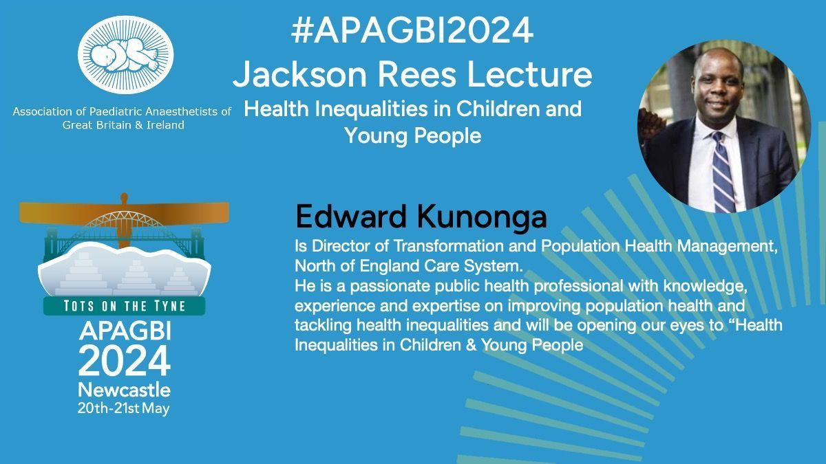 It's a tradition of #APAGBI2024 #APAGBI2023 #APAGBI2022 to close Day 1 with the Jackson Rees Memorial Lecture. We are privileged to have @ProfKunoz Prof.Edward Kunonga to discuss Health Inequalities in Children and Young People #CYP #healthinequalities #childhealth @RCPCH