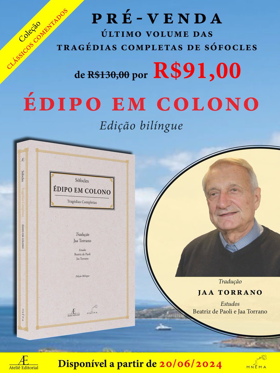 codexperiodico's tweet photo. Lançamento: Édipo em Colono, de Sófocles. Tradução de Jaa Torrano
Link: https://t.co/yfj02UZBGu https://t.co/E8a0Vty4O0