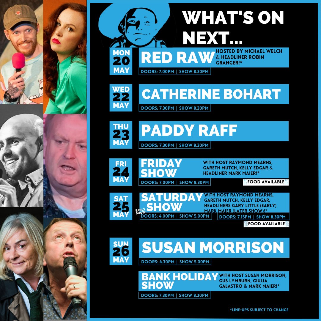 Fancy some basement comedy on this sunny Monday? Of course you do, it’s just that good. Red Raw tonight is hosted by Michael Welch and headlined by Robin Grainger! Bohart is sold out on Wednesday and Raff is close behind so act fast 🎟️ thestand.co.uk/whats-on/edinb…