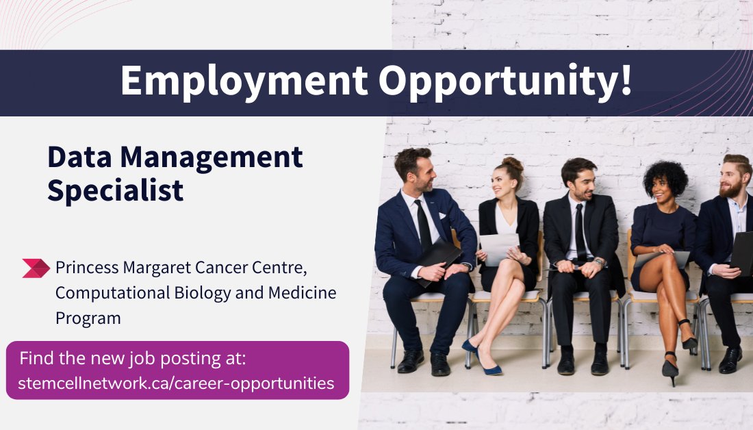 🔊 Exciting opportunity alert! @UHN is looking for a Data Management Specialist to help grow the CBMP at the Princess Margaret Cancer Centre to curate and track multimodal data analyzed in the program. Learn more and apply here. ➡️ jobs.smartrecruiters.com/UniversityHeal…