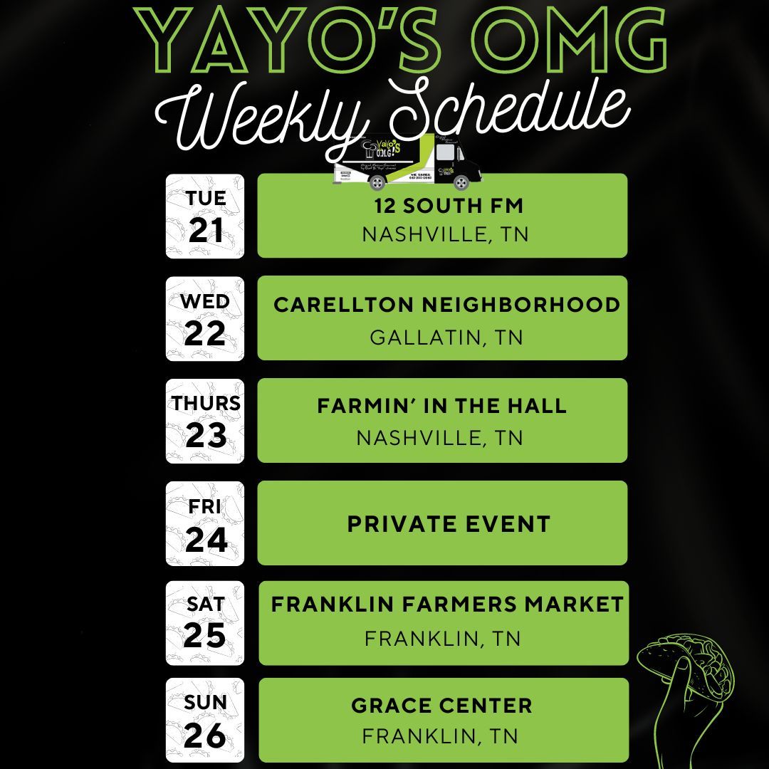 May is for farmers markets👩‍🌾 and tacos🌮!! Fill your week with OMG🇲🇽 Full Weekly Schedule now posted at buff.ly/2Te5bzk #localeats #tacocravings