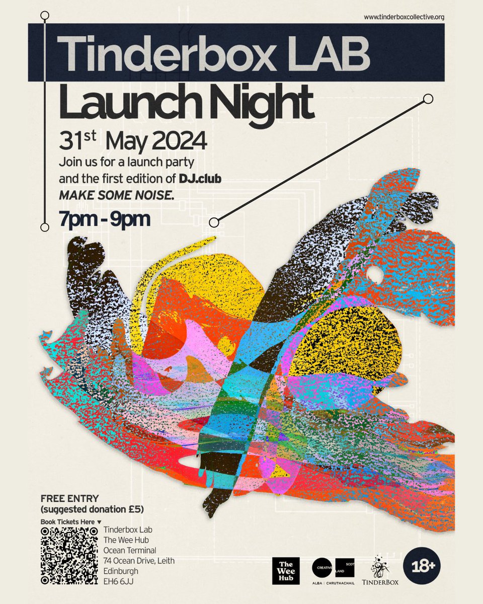 Excited to announce the launch of our new Tinderbox LAB space down at Ocean Terminal as part of @the.wee.hub ! We're having a special launch event on May 31st featuring the first of our DJ Clubs, which will run regularly in the new space. Come along and check out the new space!