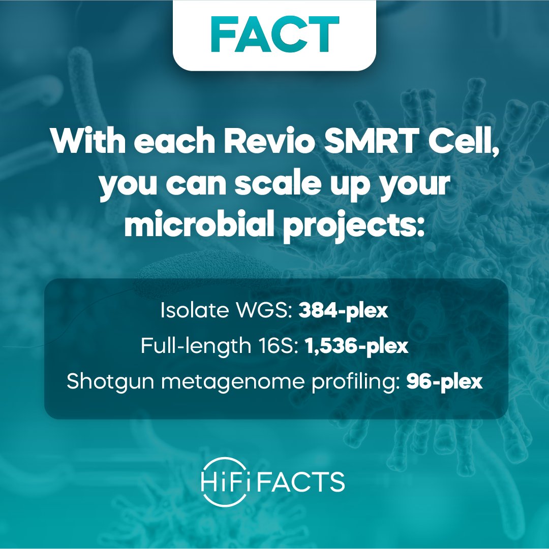 Reveal complex microbiome diversity with accurate, species-level detail using HiFi sequencing. With Revio, you can churn out ~15,600 metagenomic assemblies each year—talk about top-quality genomes! See how we're dismantling microbial myths: bit.ly/4bCH3vx #HiFiFacts