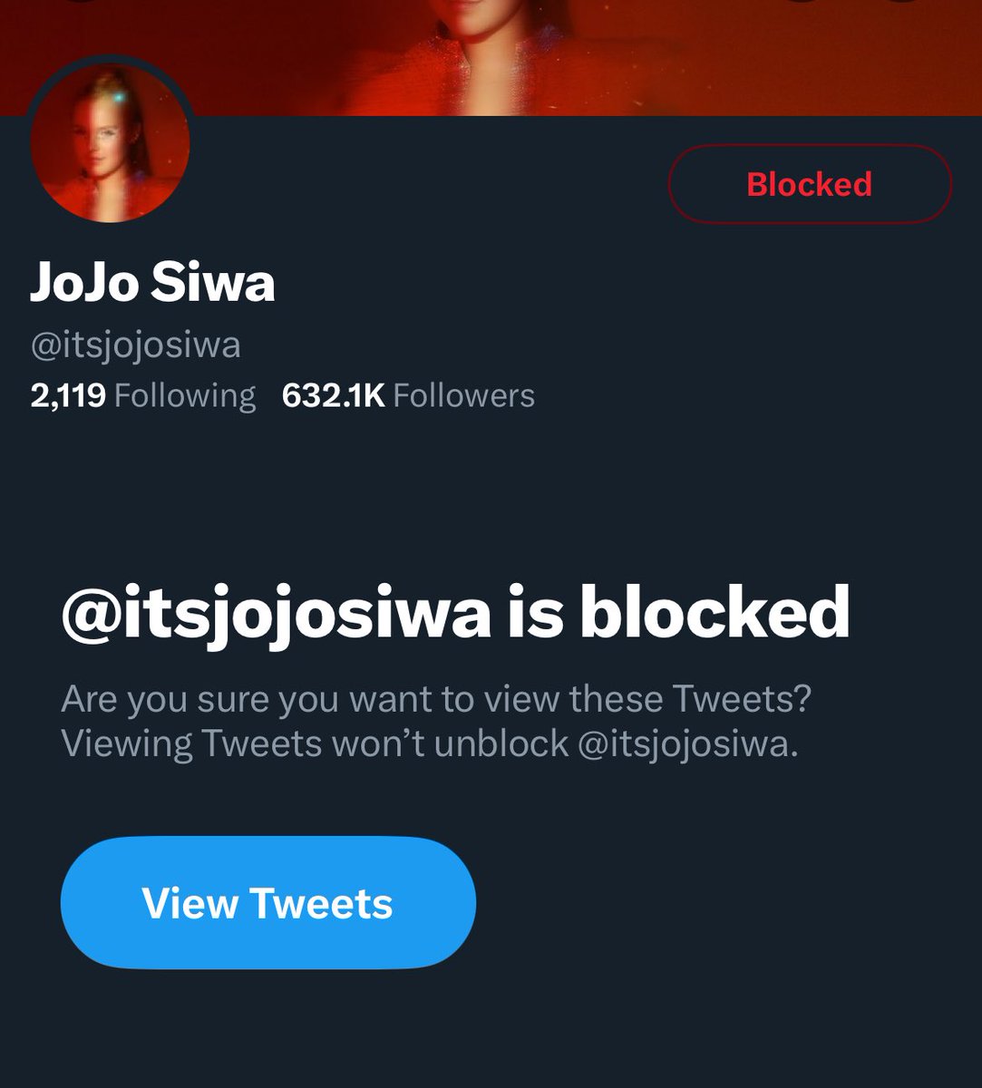 Kind of annoyed at work today so I blocked Jojo Siwa.