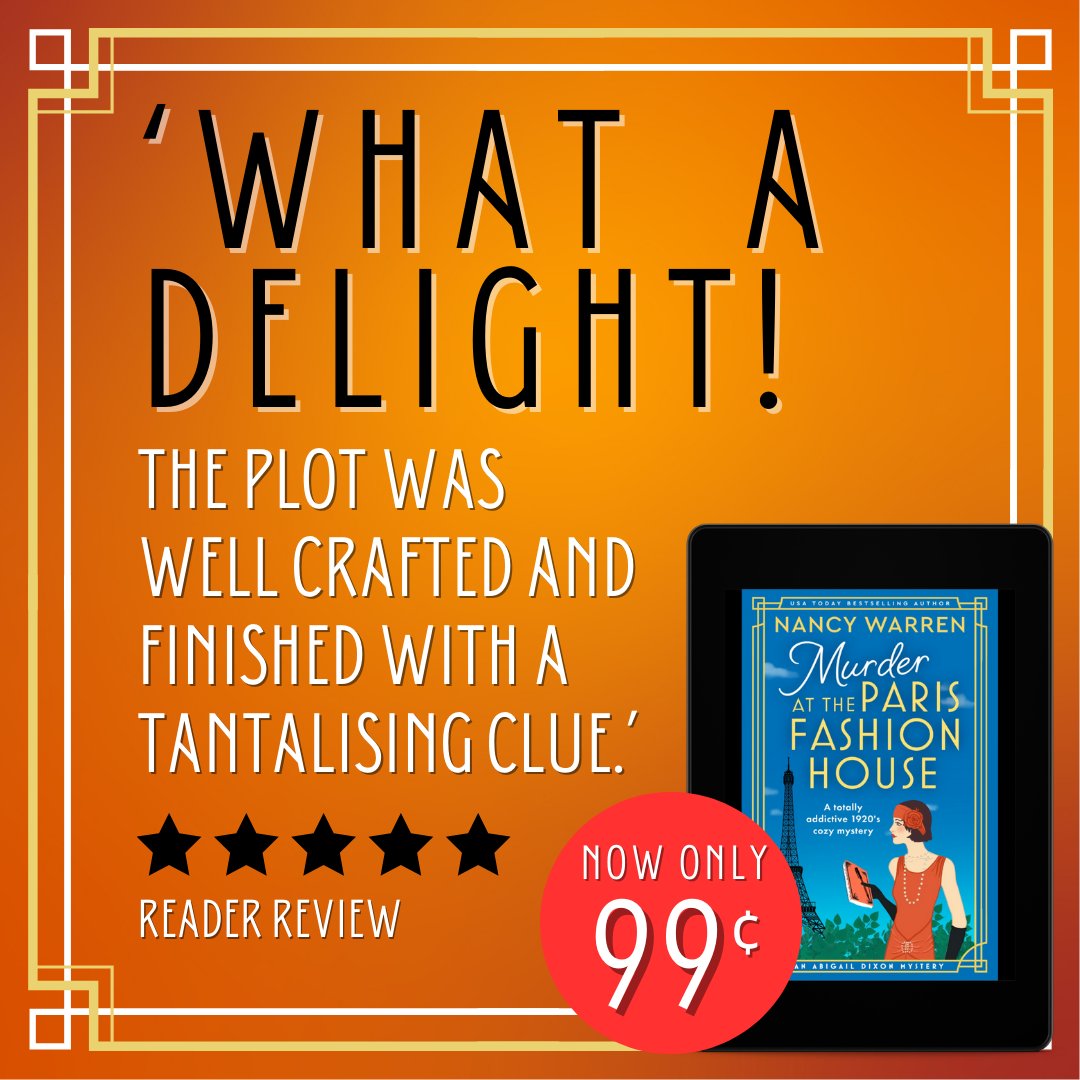 😍 It's your lucky day because Murder at the Paris Fashion House by @NancyWarren1 is now on sale for a limited time only! ⭐ Snap up this brand-new historical mystery for just £0.99 in the UK and $0.99 in the US: geni.us/112-rd-two-am #cozymystery #ebooksale