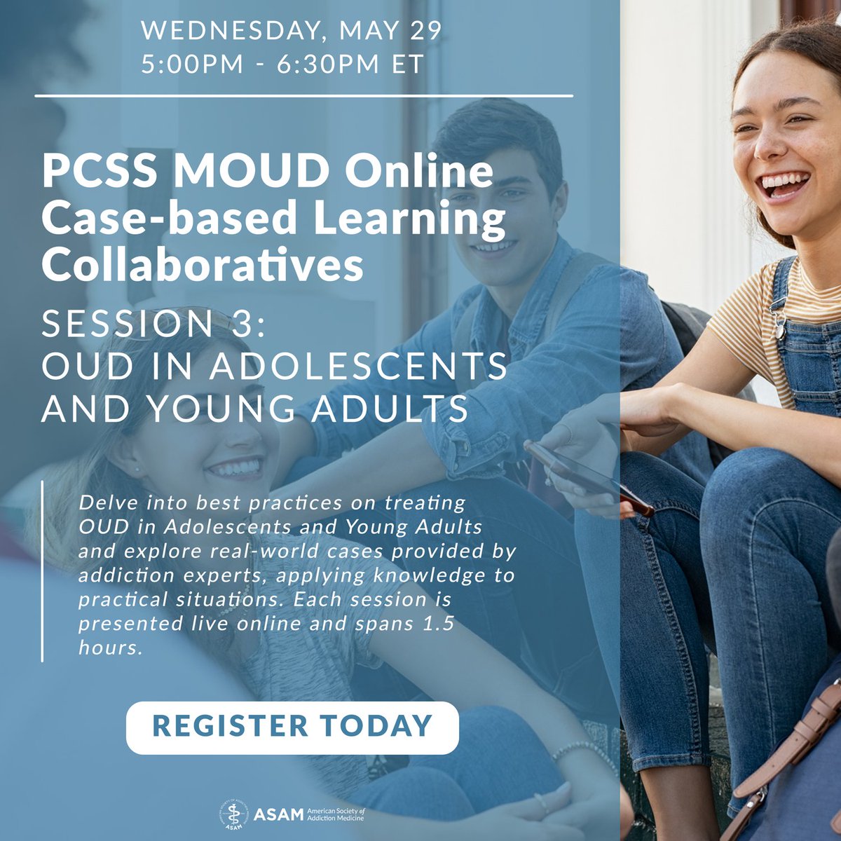 ASAMorg's tweet photo. Don't miss the third session in this important webinar series! Learn more and register now >> https://t.co/lUXCU0zU3M

#ASAM #eLearning #ASAMEducation #MedEd #AddictionMedicine #AddictionTreatment https://t.co/OGl0A8y86a