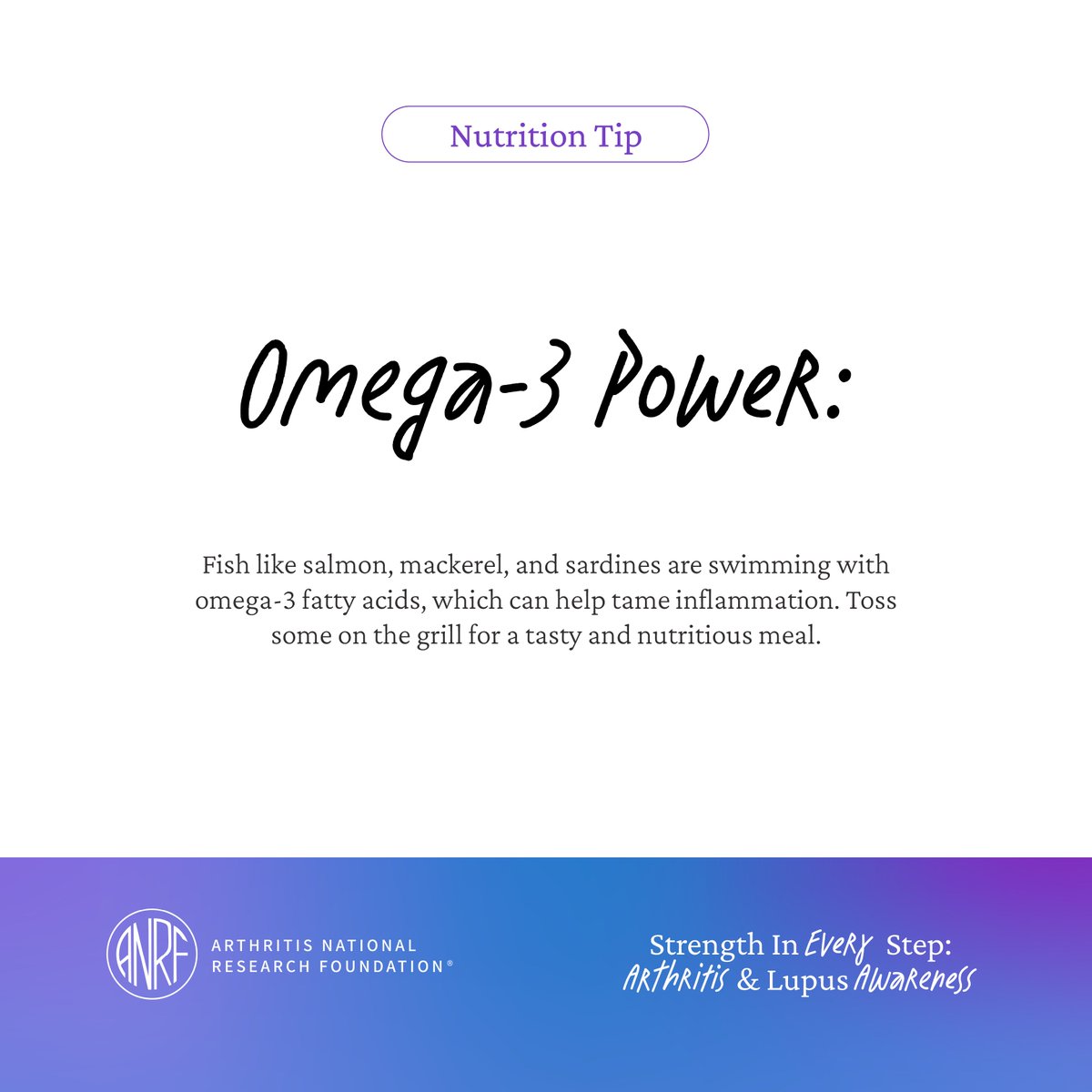CureArthritis's tweet image. Boost brain and heart health with Omega-3 found in salmon and chia seeds. Include them in your diet for a healthier you! What's your favorite way to include Omega-3-rich foods in your meals? #CureArthritis #StrengthInEveryStep #Omega3