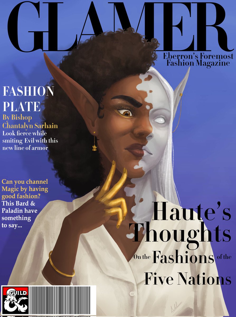 I have the cover of Textiles of #Eberron: Five Nations finished! Art is by @AdelaQuiles who has done amazing work realizing my vision for this cover!
We're in the editing process for this #DnD supplement, but we will have it out before August!