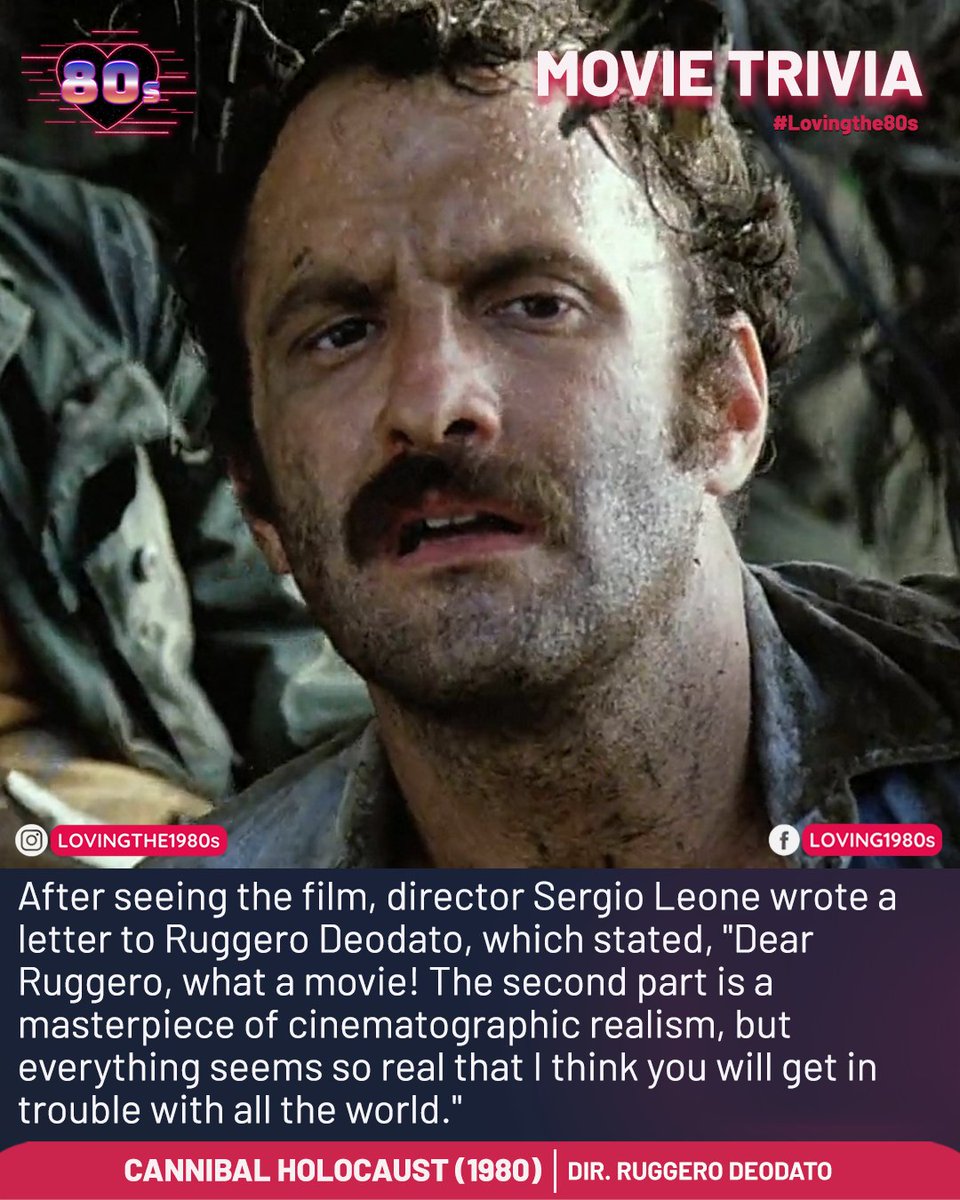 Movie trivia: Cannibal Holocaust (1980).📷 #Lovingthe80s #CannibalHolocaust #SergioLeone #RuggeroDeodato