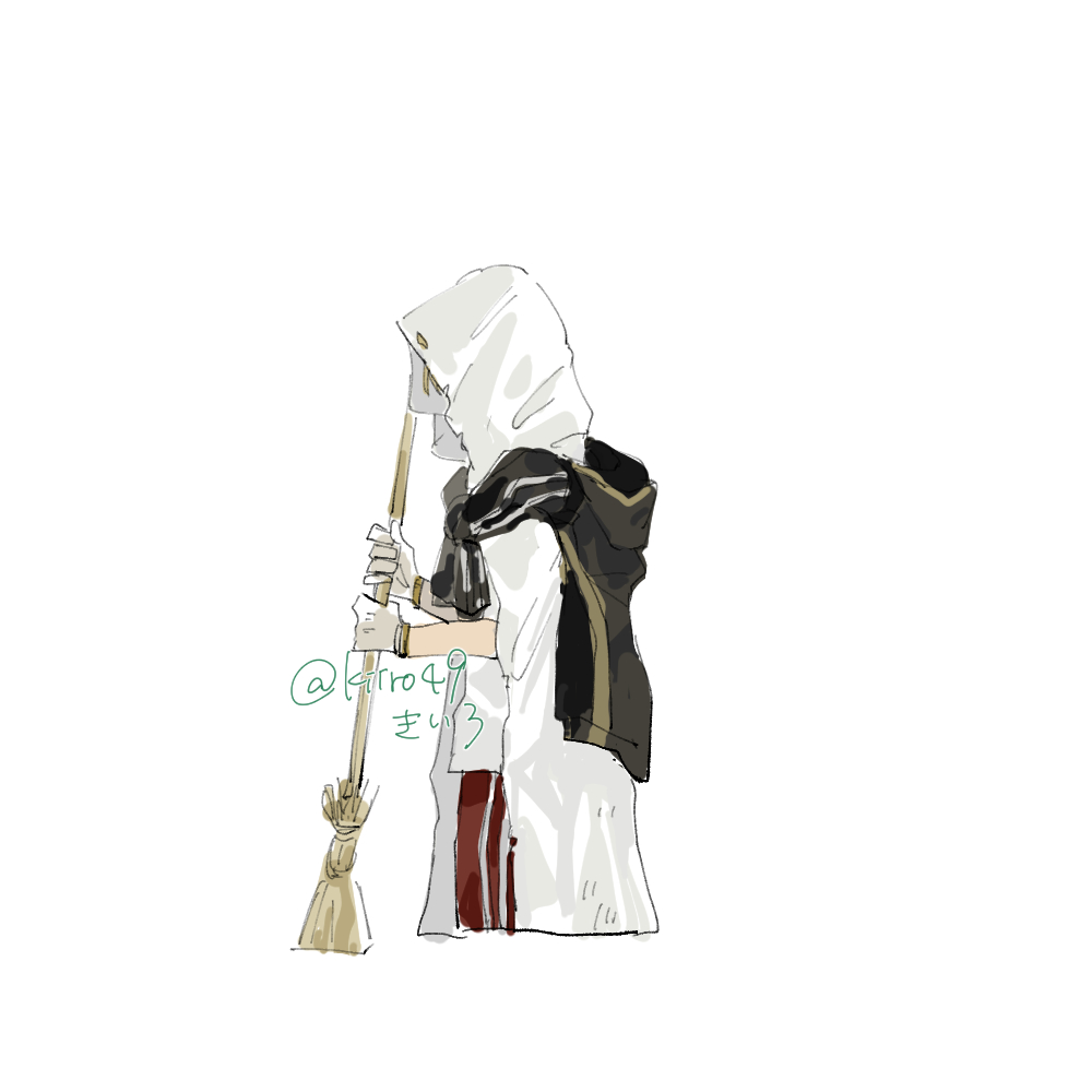 solo simple background white background 1boy gloves holding jacket  illustration images