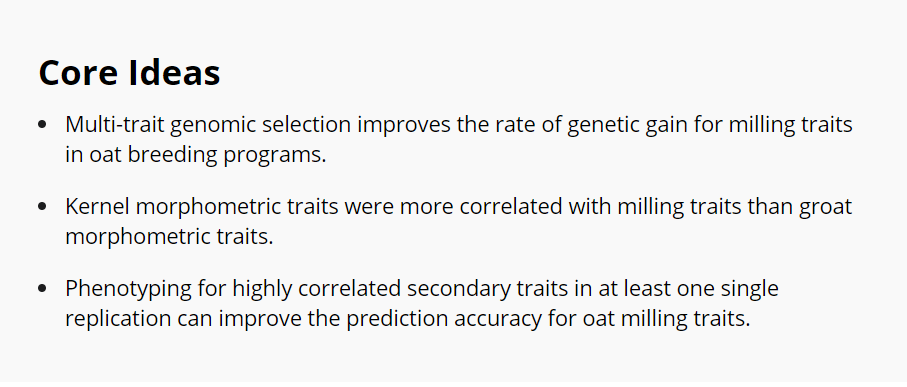 NEW: Implementing multi-trait genomic selection to improve grain milling quality in #oats (Avena sativa L.)

🔗doi.org/10.1002/tpg2.2…