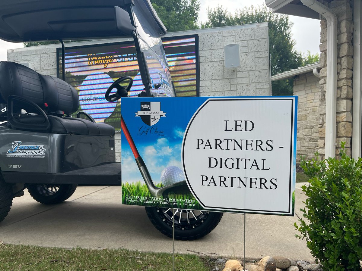 ledpartnershtx's tweet image. Swinging into the future! Proud to have been the digital sponsor for the B.F. Adams Golf Tournament. LED Partners illuminating the path to success on and off the green. @theCFEF   ⛳️🌟  #BFAdamsGolf #DigitalSponsorship #MobileLEDScreen #CommunitySupport #Mobiletheater