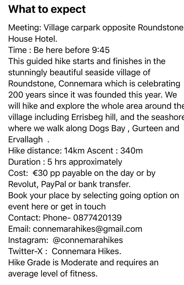 Roundstone 200 - This Sunday A guided hike of the area .