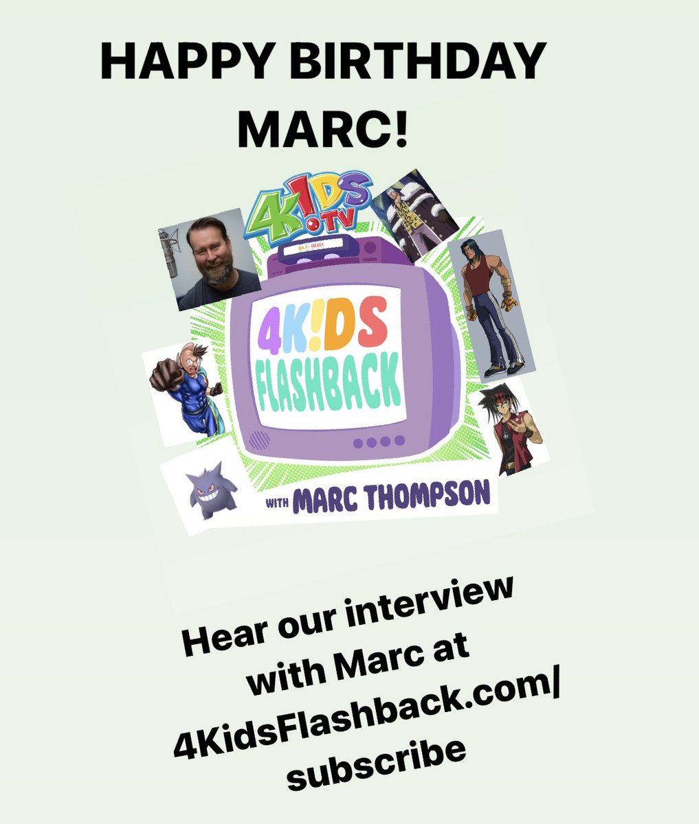 HAPPY HAPPY BIRTHDAY @CaptainEhud!! @4kidsflashback was lucky enough to interview Marc! Check it out at 4KidsFlashback.com/subscribe #4kids #pokemon #yugioh #tmnt