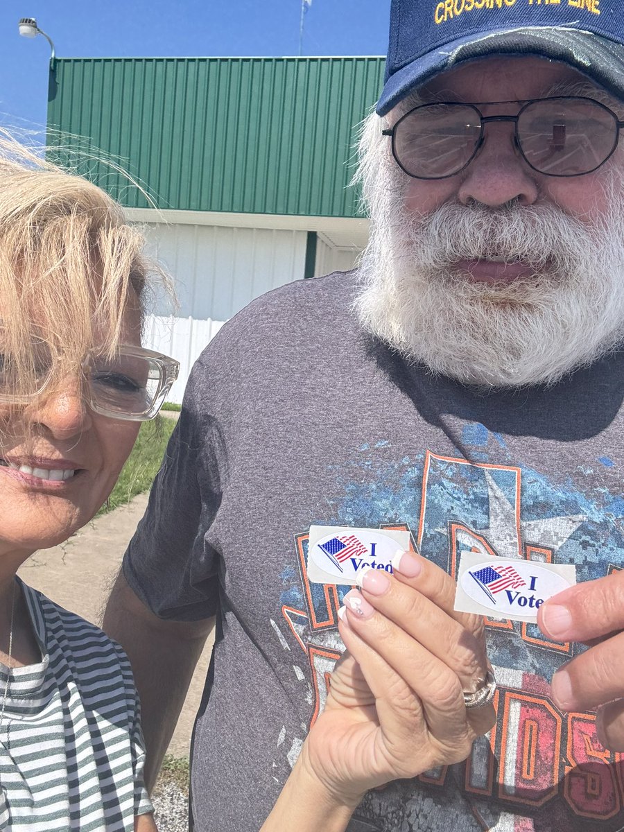 I went and got our Veteran friend Robert and we went and cast our votes in the run-offs!! @AndyHopperTX and @CaryMellemaTX have our support!! #Vote