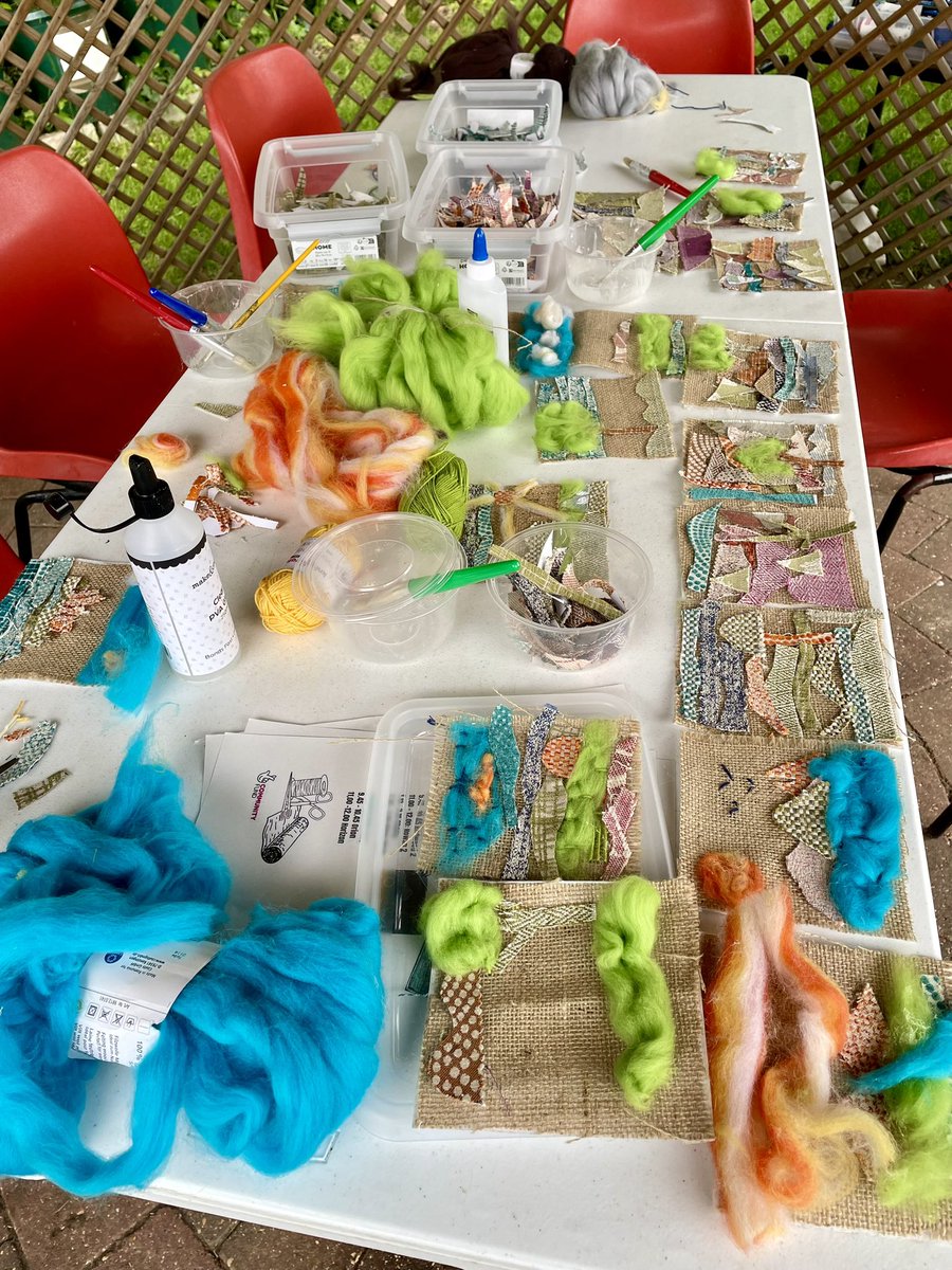 What a wonderful morning in the Highbury community garden creating fabric landscape artworks for our <a href="/Bulwellarts/">BulwellArtsFestival</a> project. Everyone enjoyed getting crafty 🧵<a href="/RowanTwo/">Rowan 2</a> <a href="/TeamRowan1/">Rowan1</a> <a href="/CentreHorizon/">Horizon Day Centre</a> <a href="/SilverBirchward/">Silver Birch</a> <a href="/AHPsNottsHC/">NottshcAHPs</a> <a href="/NottsHealthcare/">Nottinghamshire Healthcare</a> #keeplearning