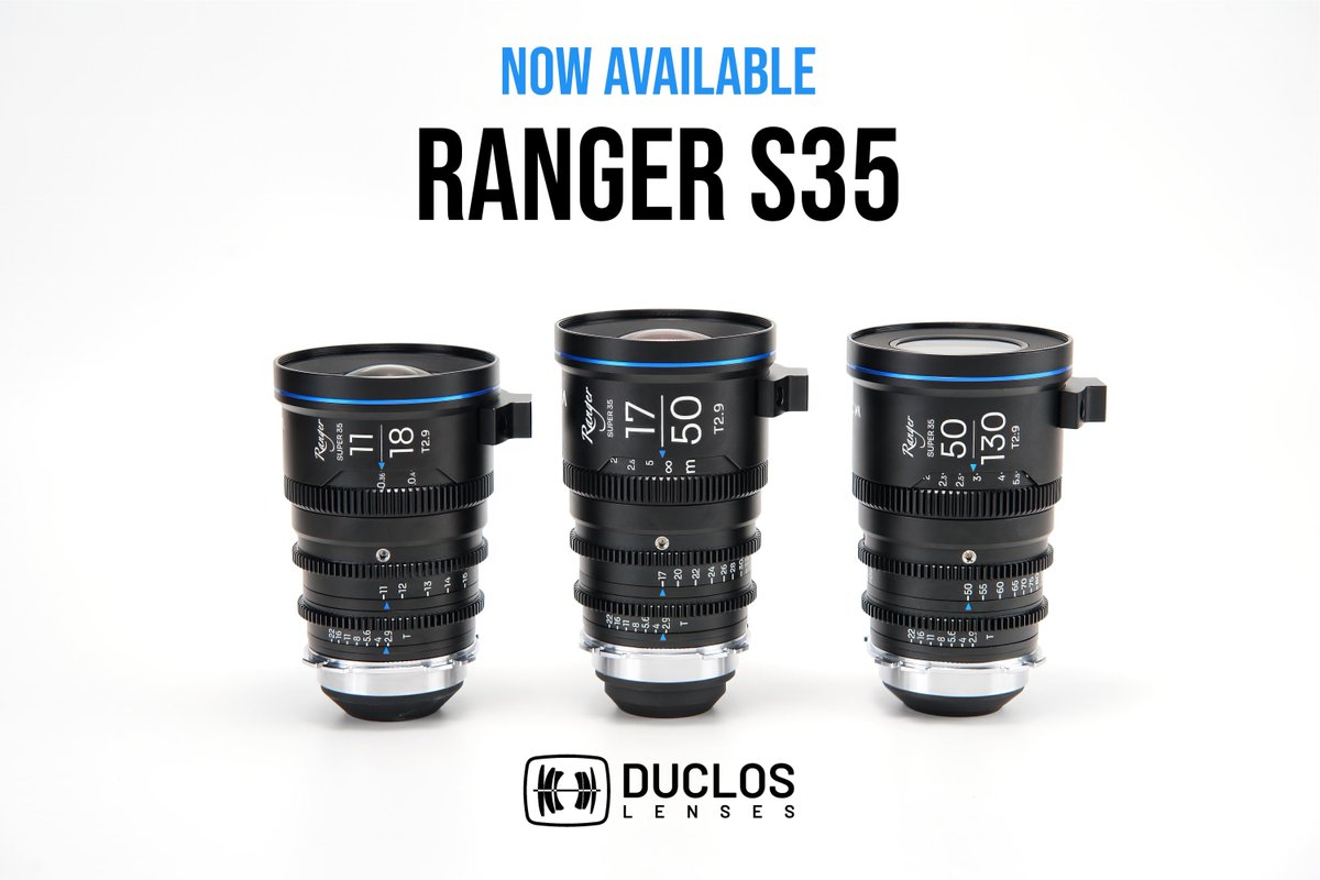 DuclosLenses's tweet photo. Now Available: Laowa Ranger S35 trioπ
The Ranger s35's come are available as a 3-lens set covering 11mm-130mm. Also available in both standard and lite versions.
Order now from Duclos Lenses
#DuclosLenses #Cinematography #LensGeek #CineLenses #Cinematographer #StayFocused https://t.co/caU9BO9Coe