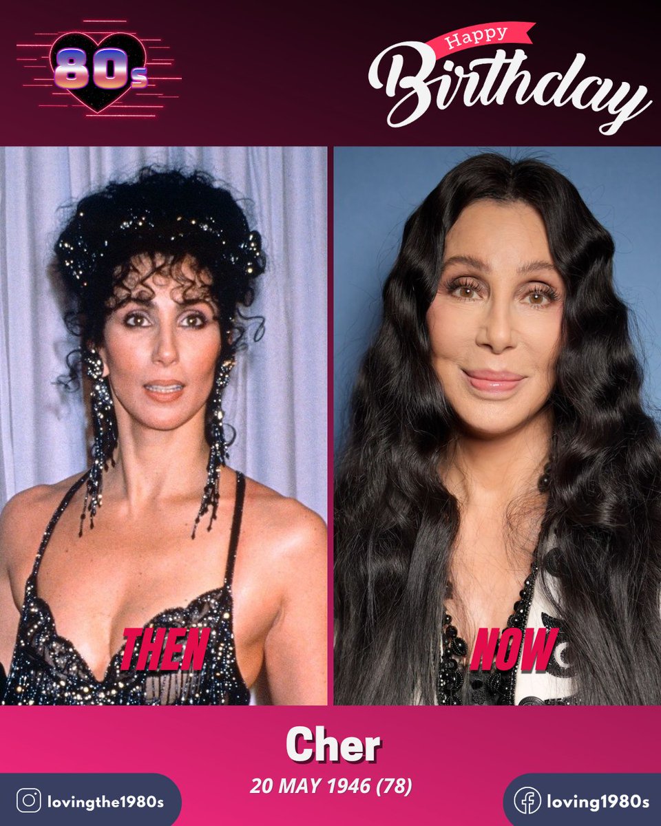 Happy birthday to Cher, who turns 78 today!📷 #Lovingthe80s #Cher #CelebrityBirthday