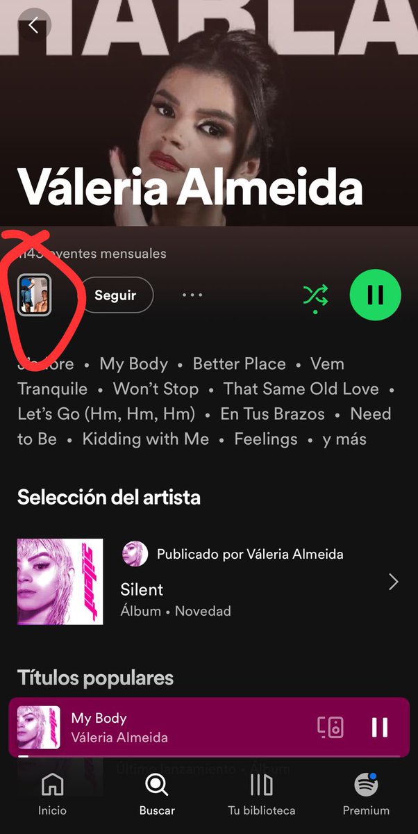 No busquéis No busquéis los vídeos de Spotify de Valeria Almeida