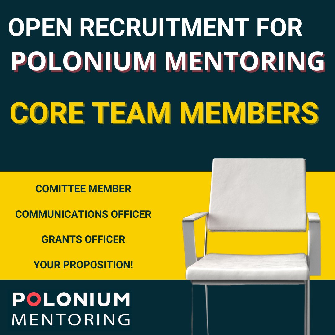 Are you passionate about mentoring and meeting new people? If yes - join our Team of volunteers in the Polonium Mentoring programme! We search for core team members:  Committee member, Communications officer, Grants officer, or your idea. Apply: poloniumfoundation.typeform.com/polonium-team?…