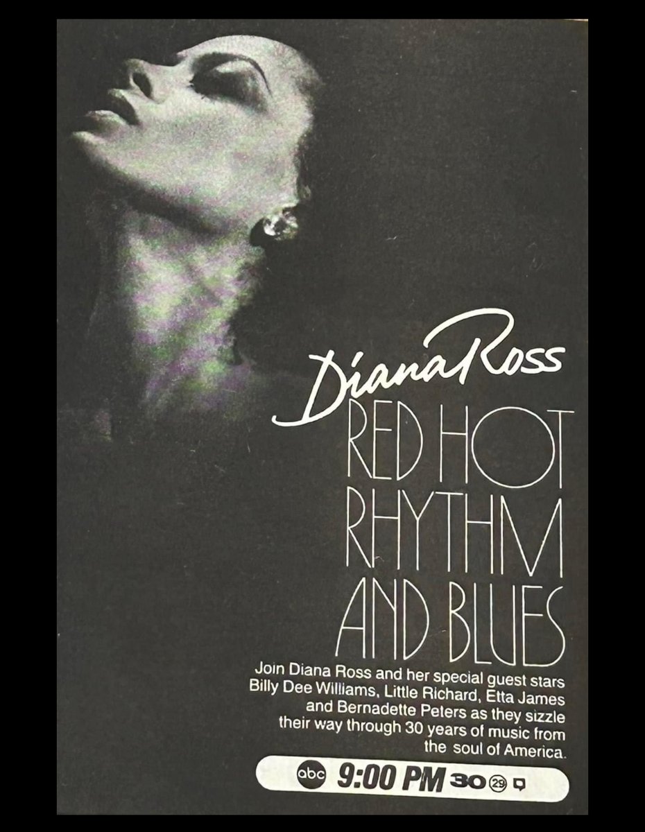 Today in 1987, Diana Ross' television special 'Red Hot Rhythm & Blues' aired on ABC. #DianaRoss