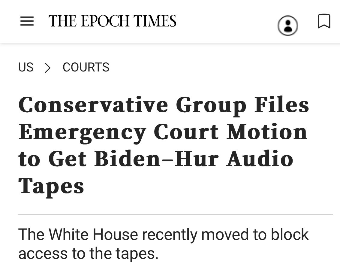 🚨The Heritage Foundation has filed an emergency motion in a Washington court seeking to accelerate the release of audio tapes of President Joe Biden’s interview with special counsel Robert Hur