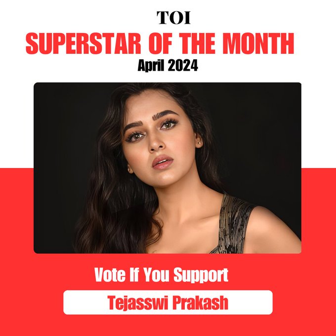 TradeBOC's tweet photo. Vote if you Support - #TejasswiPrakash  

1 Like = 3 Points 
1 Retweet = 5 Points 
1 Bookmark = 2 Points
1 Reply = 10 Points 

Winner Announcement on May 30 At 6 PM

Follow us for more updates.