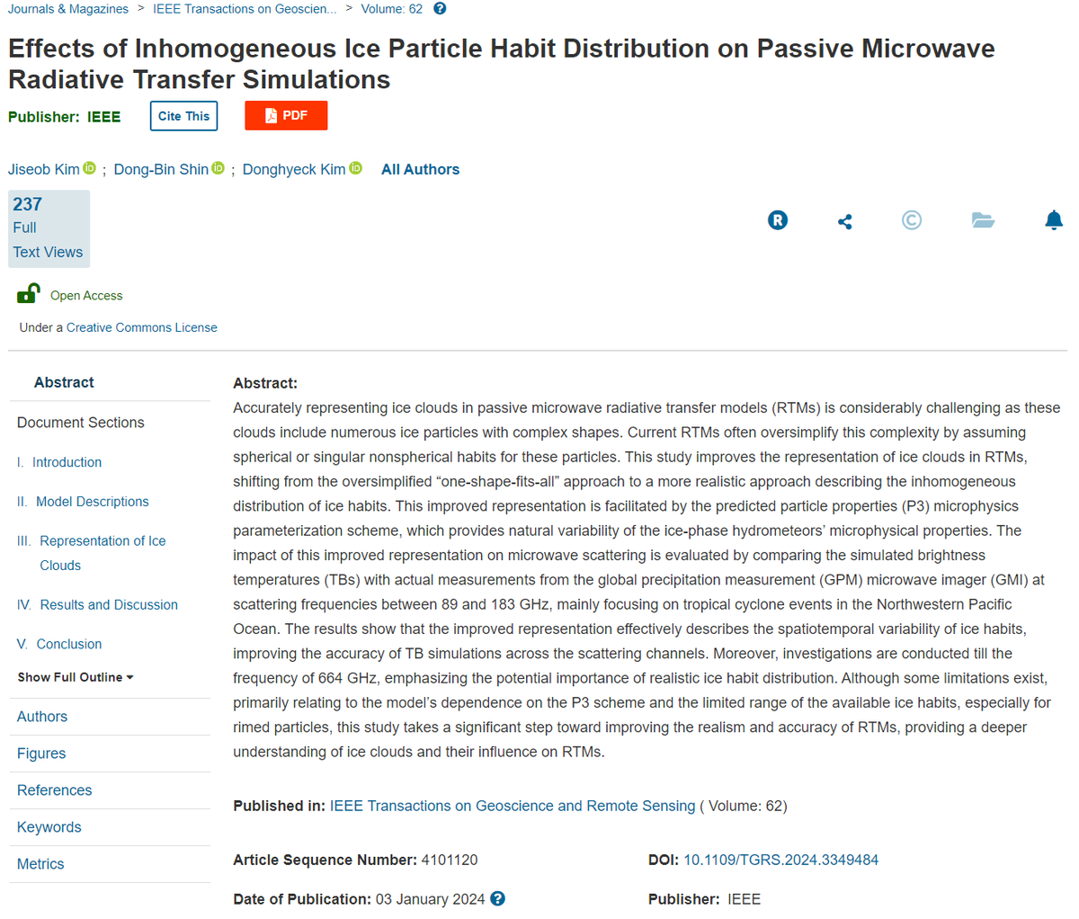 AGUPrecip's tweet photo. New #sciencehighlights Kim et al., 2024: Effects of inhomogeneous ice particle habit distribution on passive microwave radiative transfer simulations.
Find the summary here: https://t.co/PKgzCjLJwN
#RadiativeTransferModel #MicrophysicsProperties #IceParticle #OpticalScattering https://t.co/yJ4qGonqEA