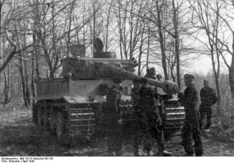 Tiger I heavy tank of the German 2nd SS Panzer Division 'Das Reich' at Kharkov, Ukraine, Apr 1943