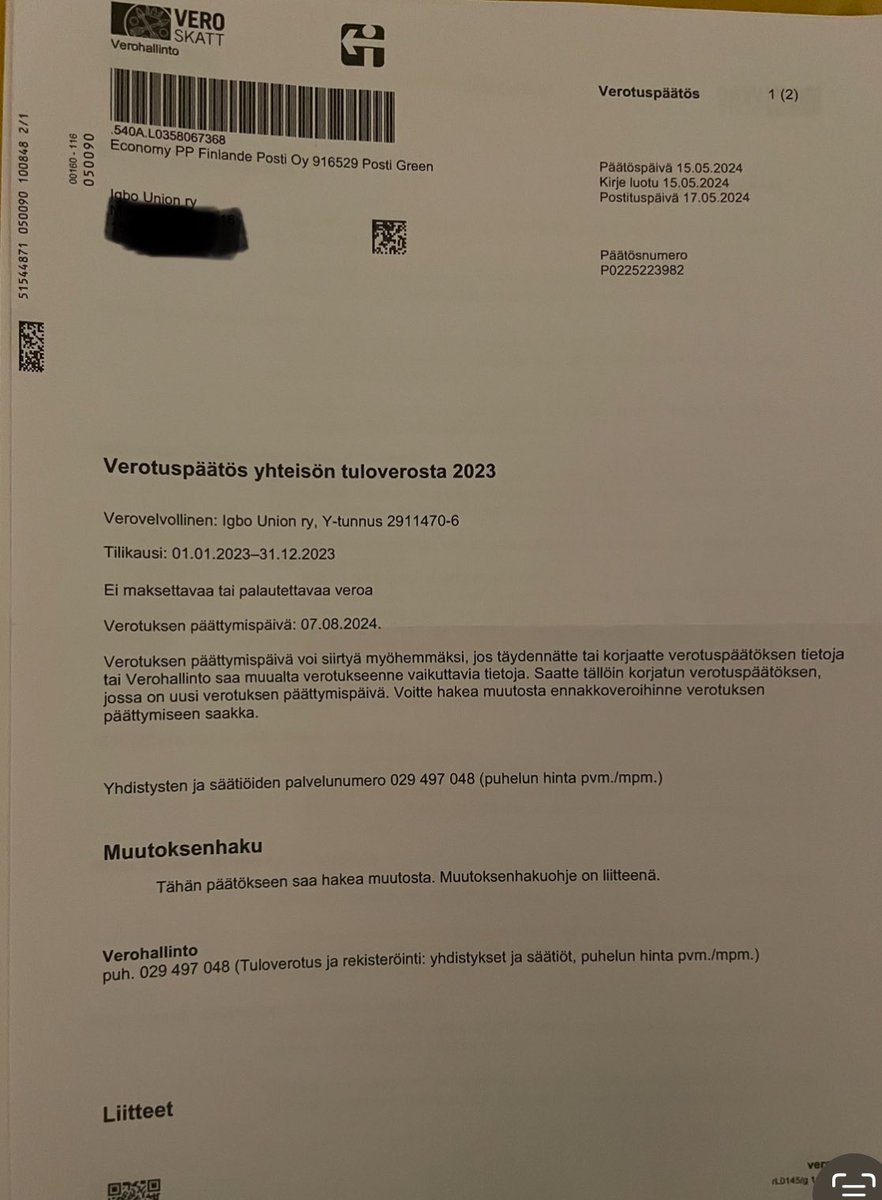 After many years i left the nomadic Nigeria Igbo union in Finland, they can’t even change ordinary address, i have warned them several times to remove everything about me from Nigeria Igbo Union but look at, in 2024 i am still receiving their official documents in my name address